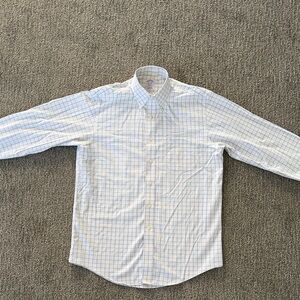 Brooks Brothers White and Blue Checkered Dress Shirt